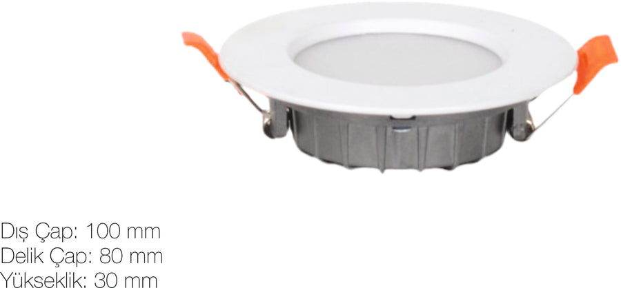 Downlight Armatür Ø100 mm (Kesim Ø80 mm)