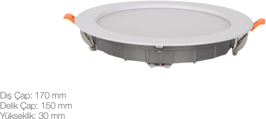Downlight Armatür Ø170 mm (Kesim Ø150 mm)
