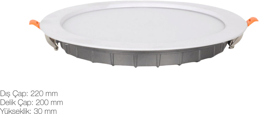 Downlight Armatür Ø220 mm (Kesim Ø200 mm)