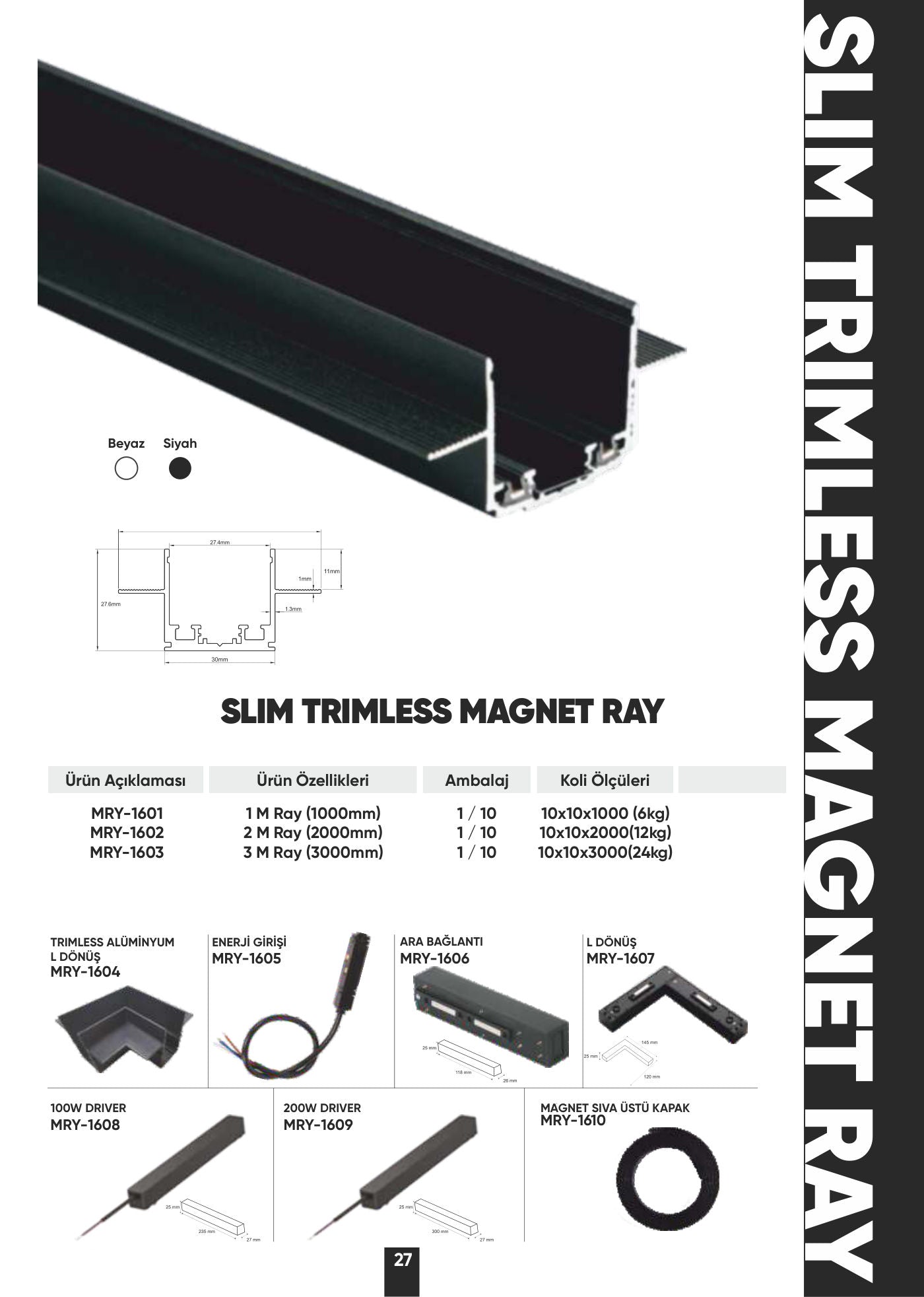 Slim Trimless Magnet Ray 100W Sürücü (Driver) MRY-1608 – katalog sayfası 27