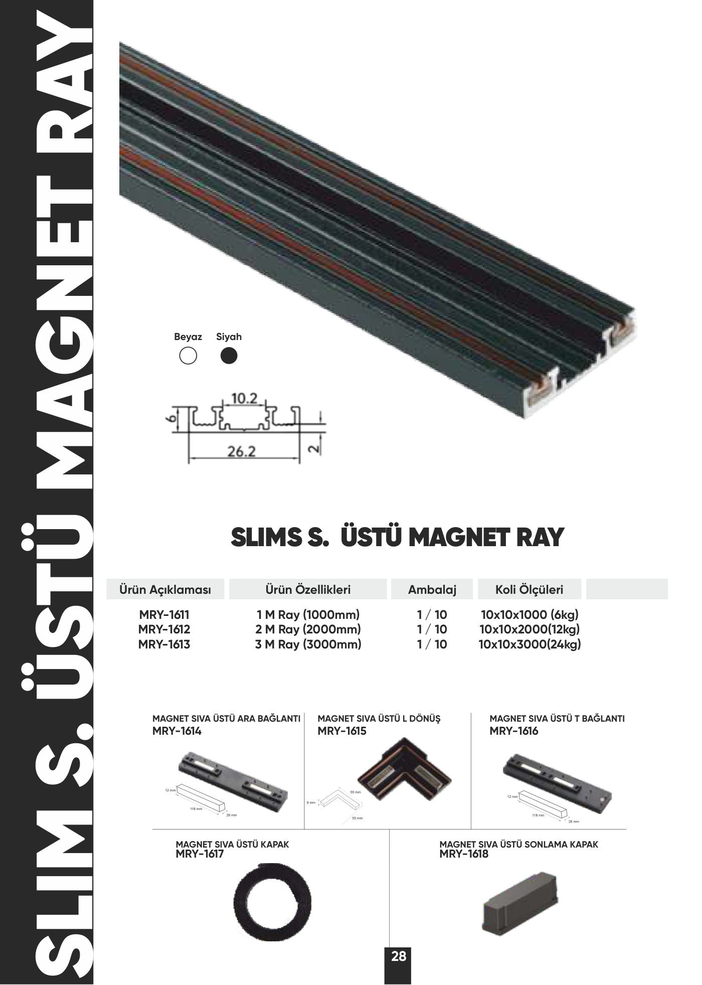 Slim Sıva Üstü Magnet Ray L Dönüş MRY-1615 – katalog sayfası 28